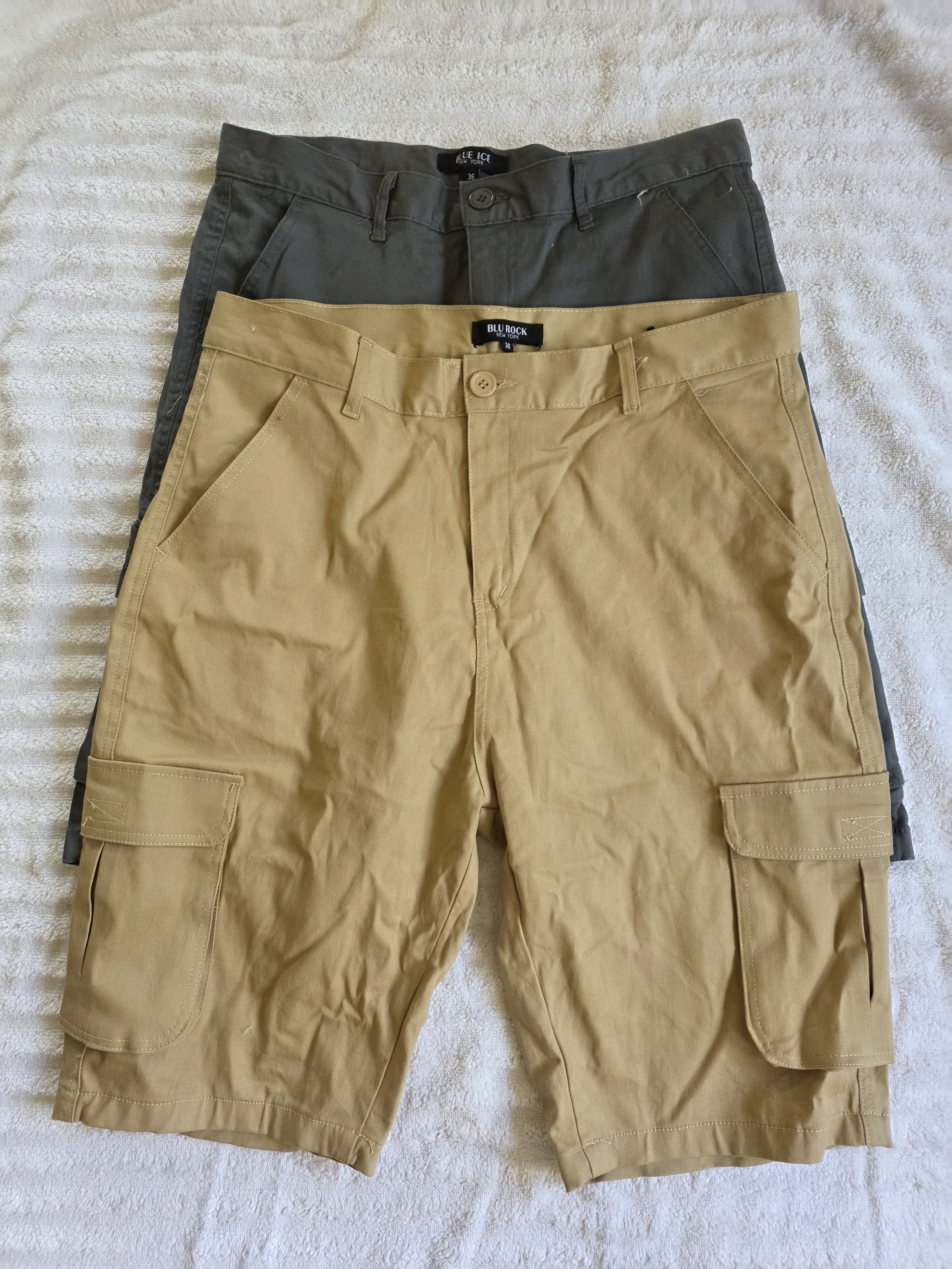 Men's Blu Rock Tan & Gray Cargo Shorts - Casual Utility Style